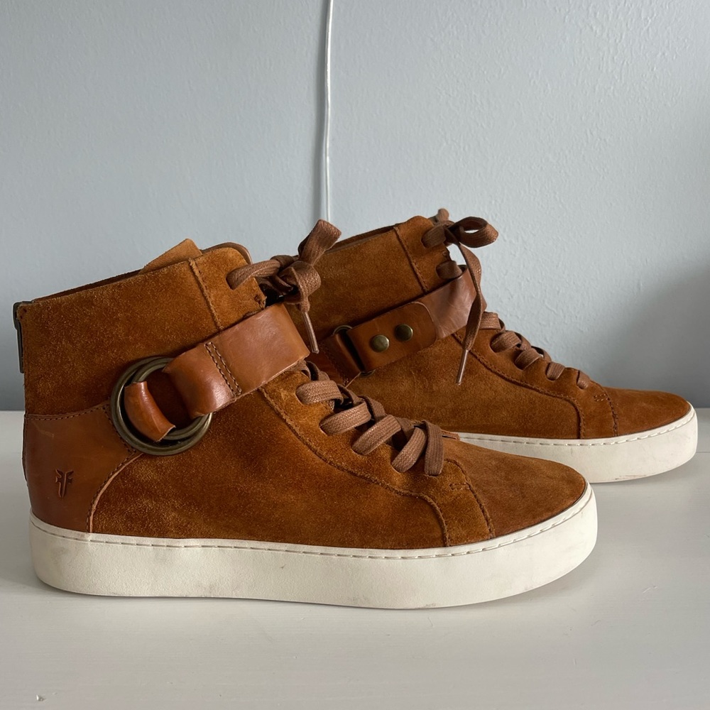 Frye High Top Suede Sneakers